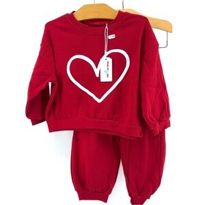 Little One Shop Red Heart Valentine Baby Toddler Jogger Set New!